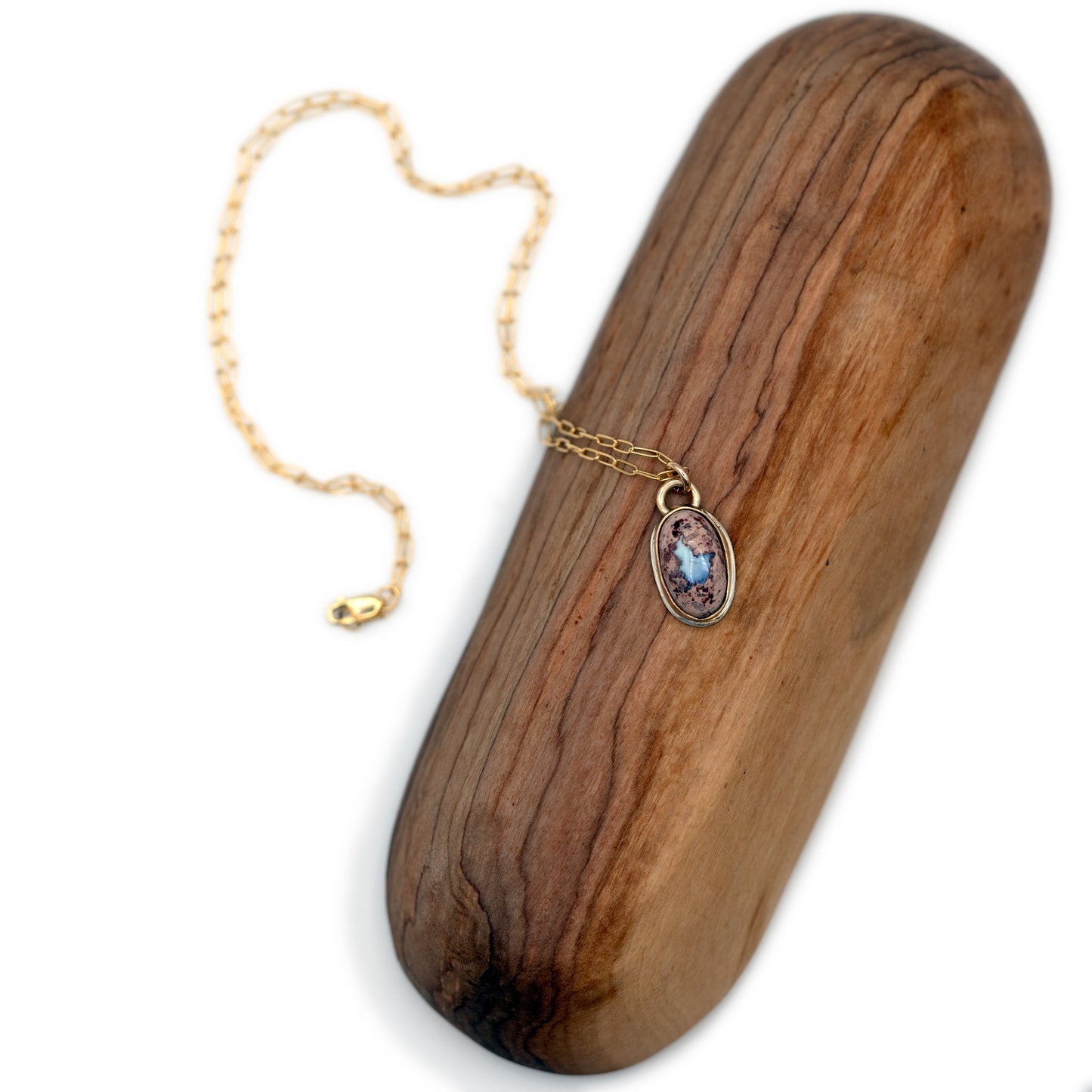 Mexican Fire Opal Gold Necklace
