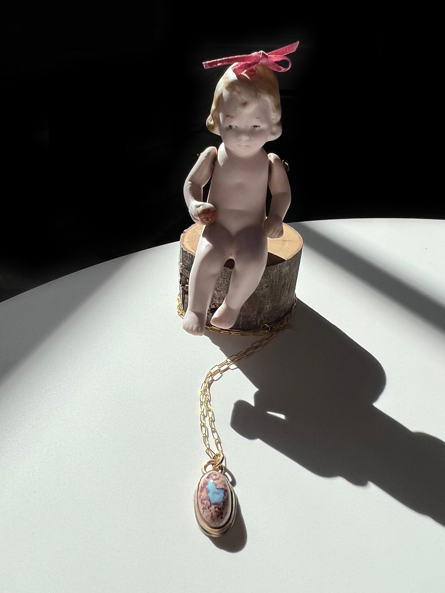 Mexican Fire Opal Gold Necklace