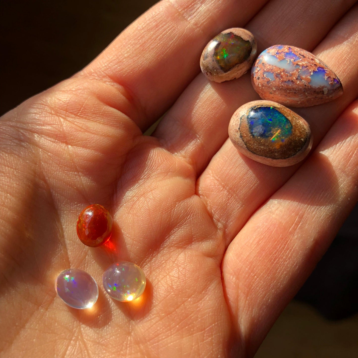 Mexican Fire Opal Silver Necklace