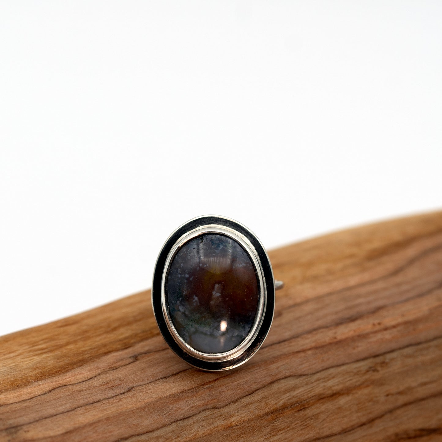 Oval Moss Agate Ring