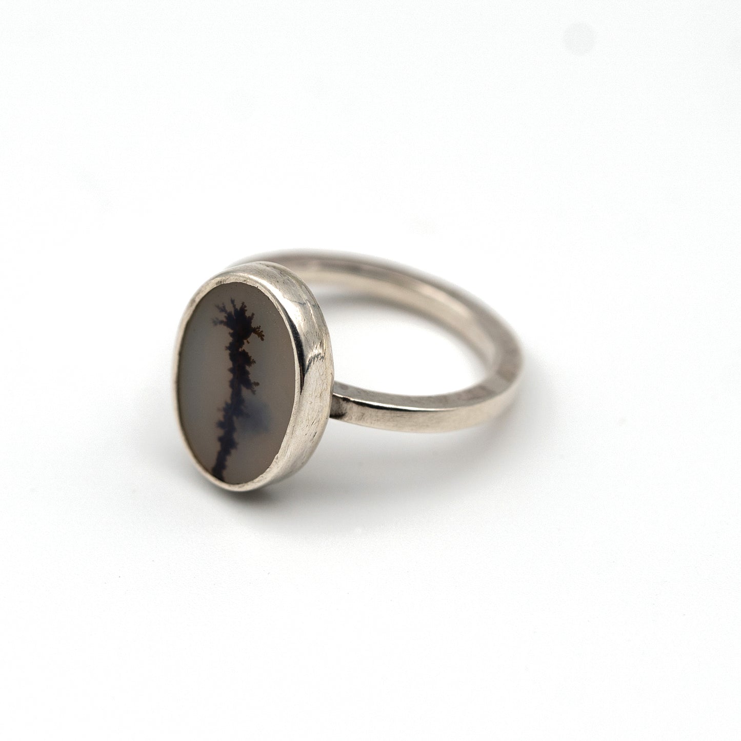 Oval Scenic Dendritic Agate Ring