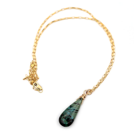 Blue Chrysocolla Necklace - Deodata Jewelry Design