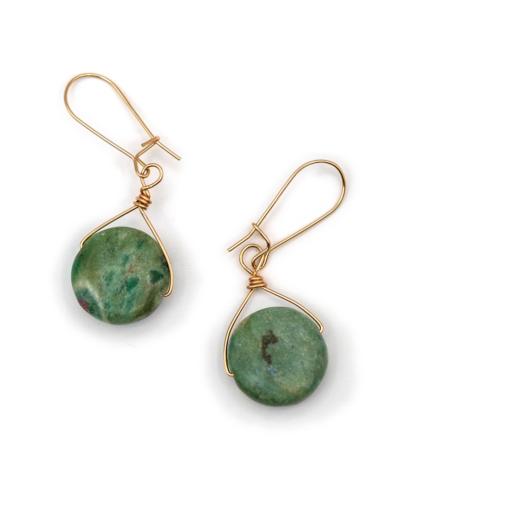 Green jasper and sterling silver earrings  Serendipia Studio