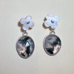 Moss agate earrings