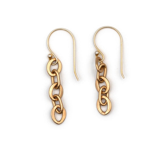 Gold Chain Earrings - Deodata Jewelry Design