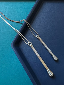 Stainless Steel Matchstick Pendant Necklace