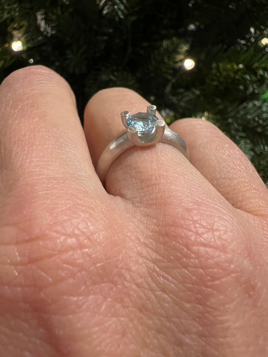 Aquamarine Silver Ring