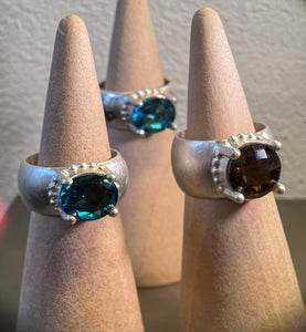 Smoky Quartz Wide Ring