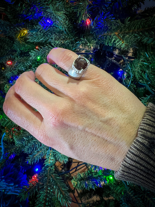 Smoky Quartz Wide Ring