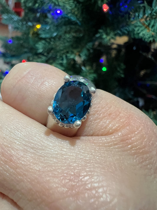 Oval Topaz Wide Ring