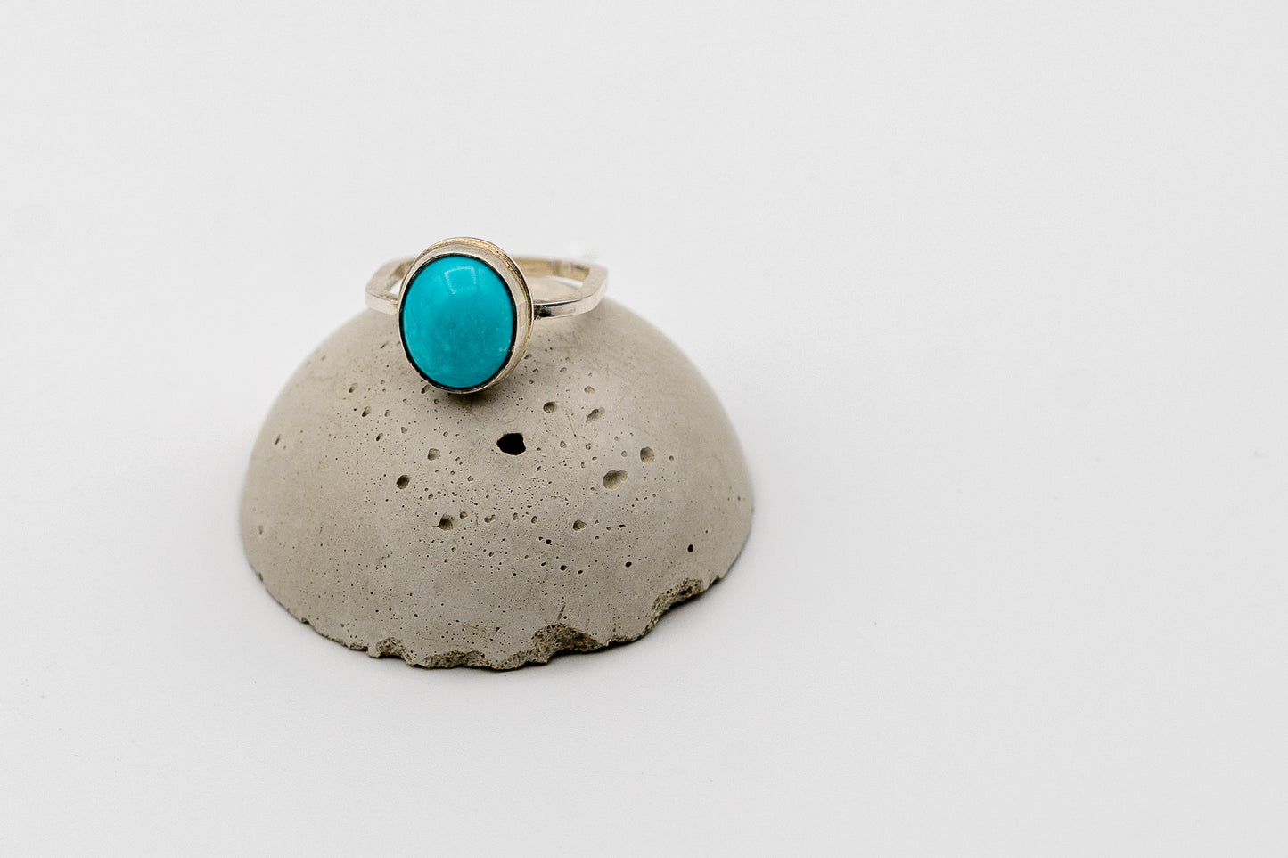 Octoganal Ring with Oval Turquoise