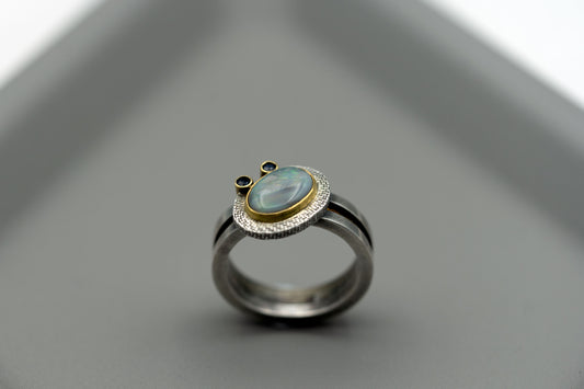 Australian Opal Gold & Silver Ring