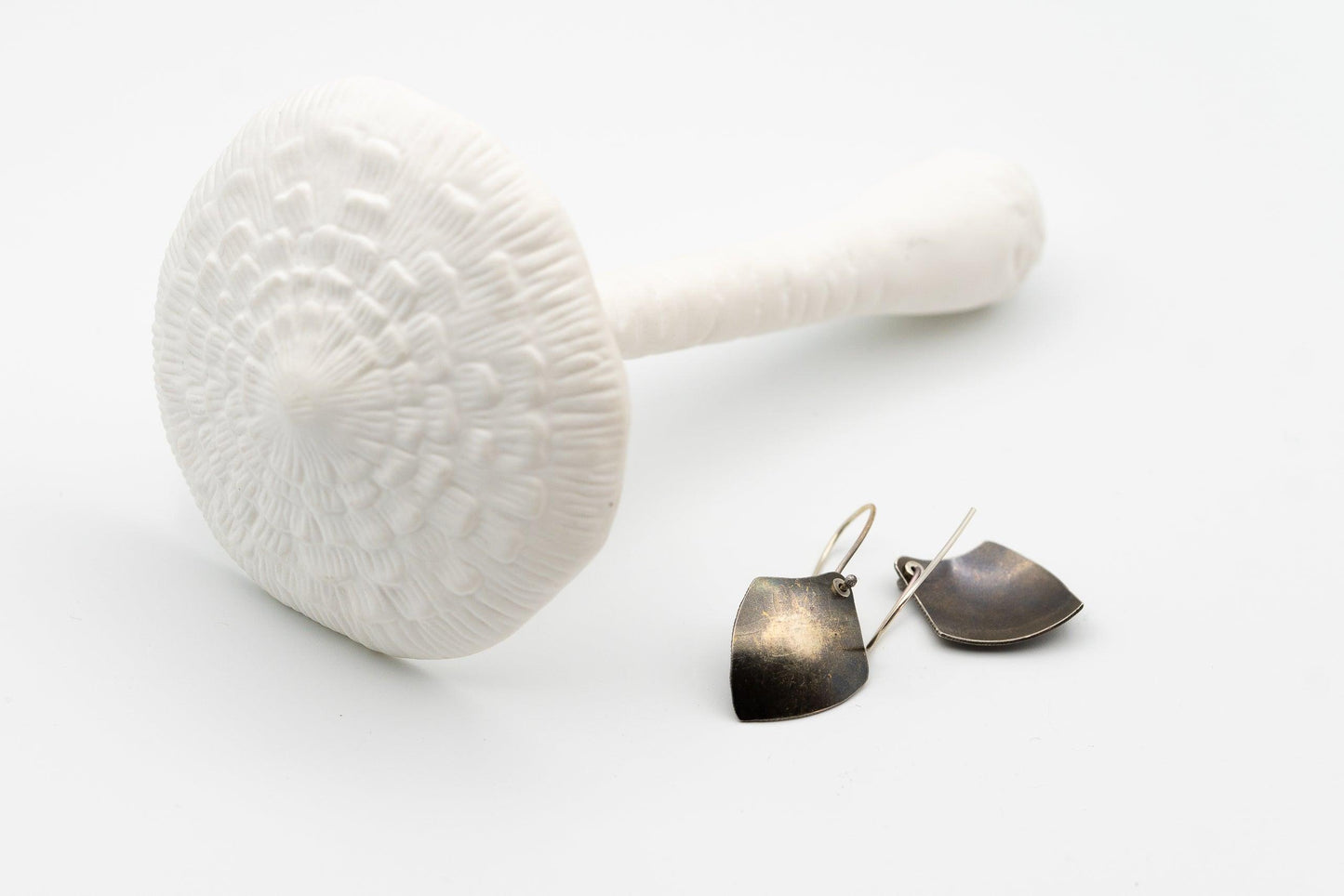 Oxidized Shield Earrings - Deodata Jewelry Design
