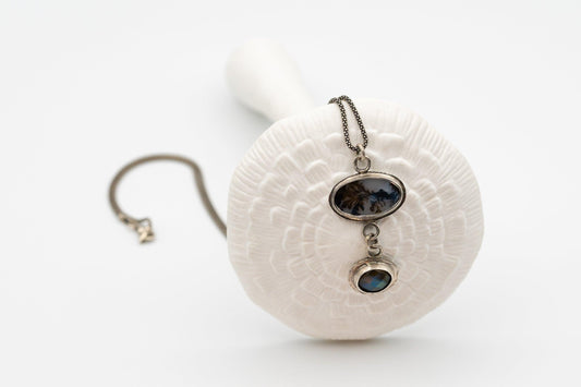 Labradorite & Dendritic Agate Pendant Necklace