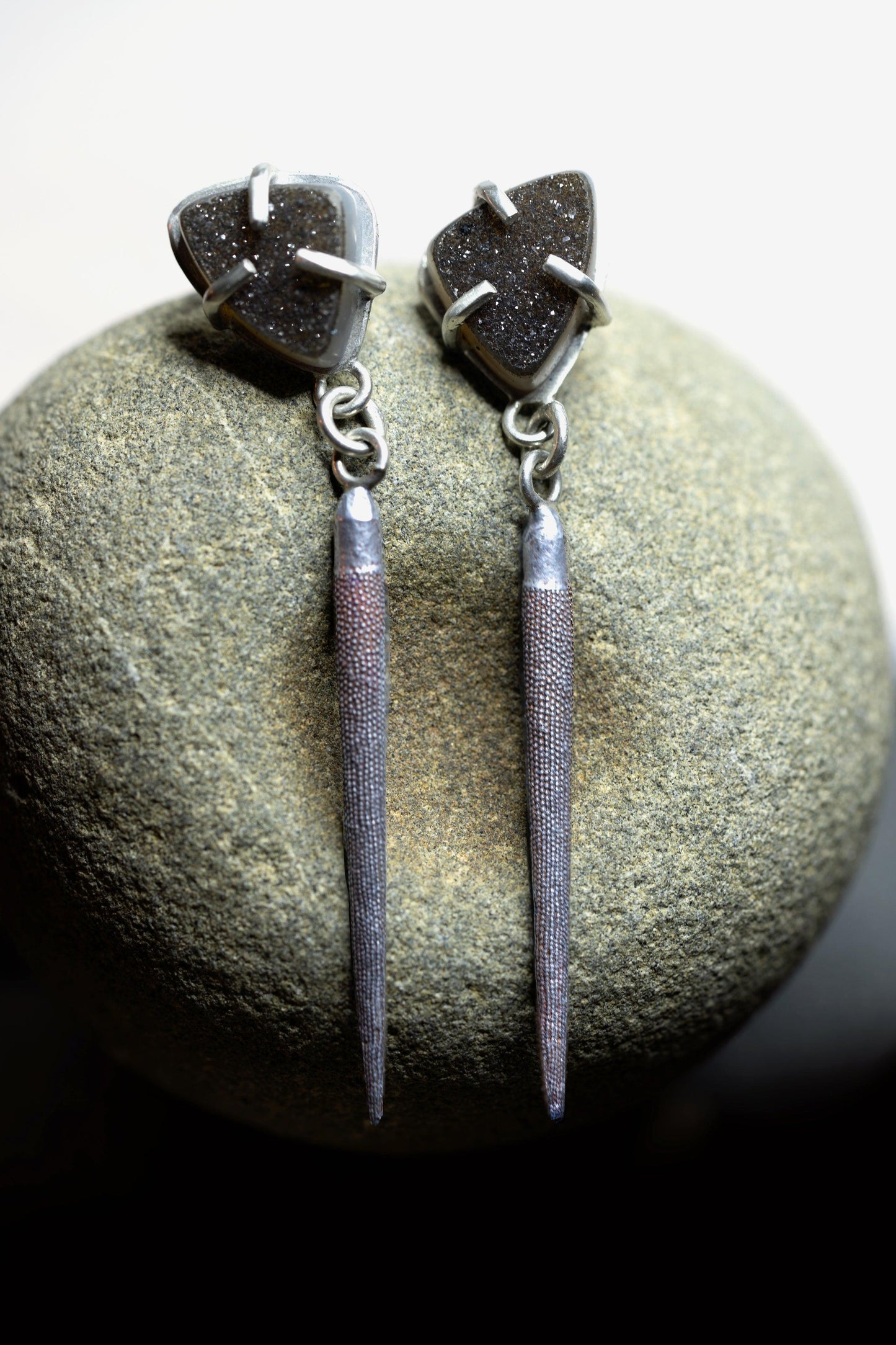 Druzy & Urchin Earrings - Deodata Jewelry Design