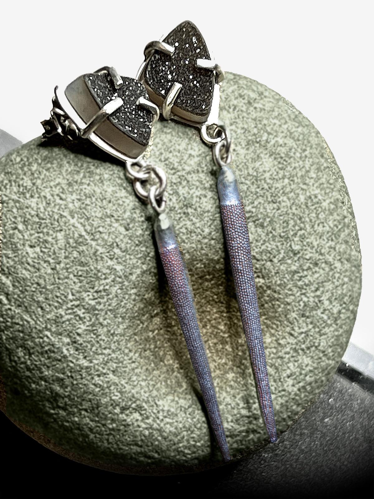 Druzy & Urchin Earrings - Deodata Jewelry Design