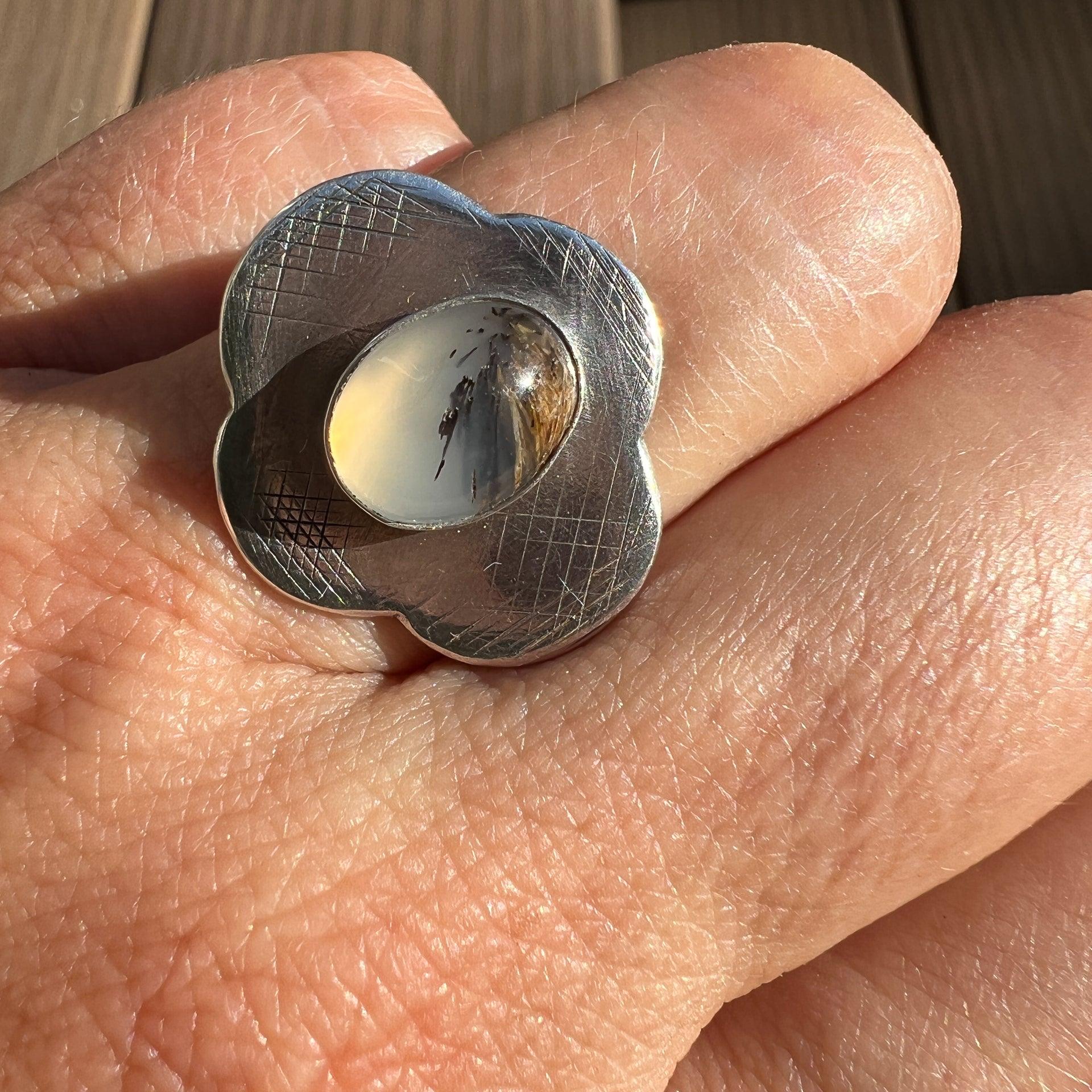 Oval x Oval Agate Ring ~ Size 7 - Deodata Jewelry Design
