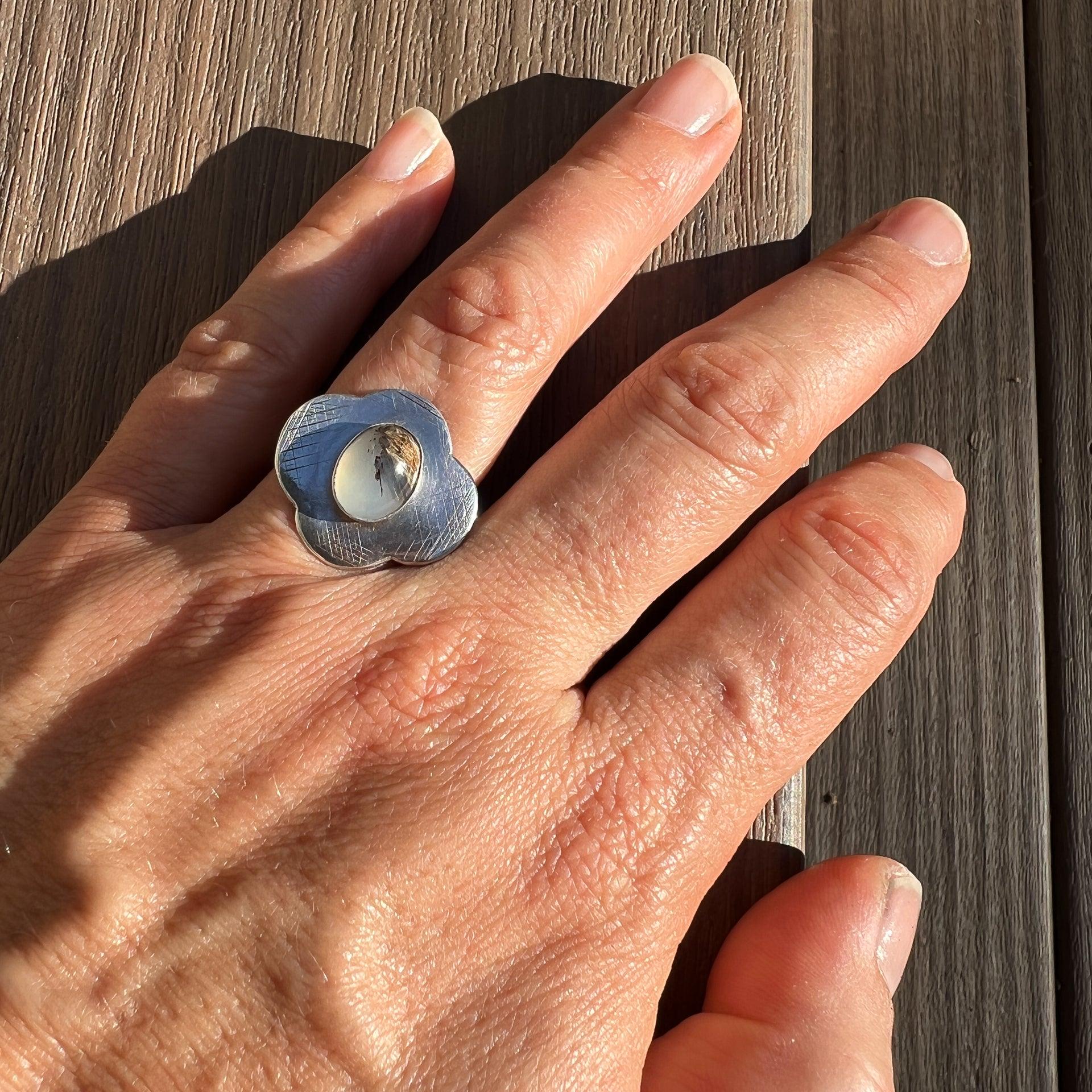 Oval x Oval Agate Ring ~ Size 7 - Deodata Jewelry Design